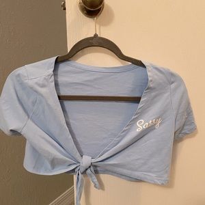 Sassy Tie-Front Crop Tee
